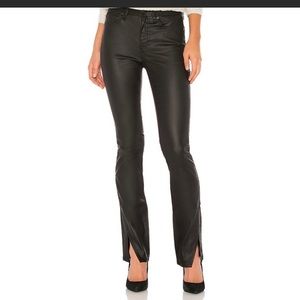 Free People Womens 27 Black High Rise Spellbound Coated Bootcut Jean